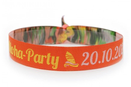 Gewebtes Eintrittsband "Aloha-Party"